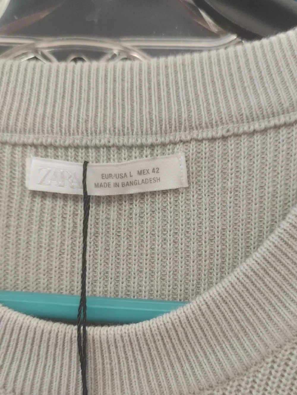 Zara Light Sage Short-Sleeve Knit Crew Shirt - Picture 3 of 7
